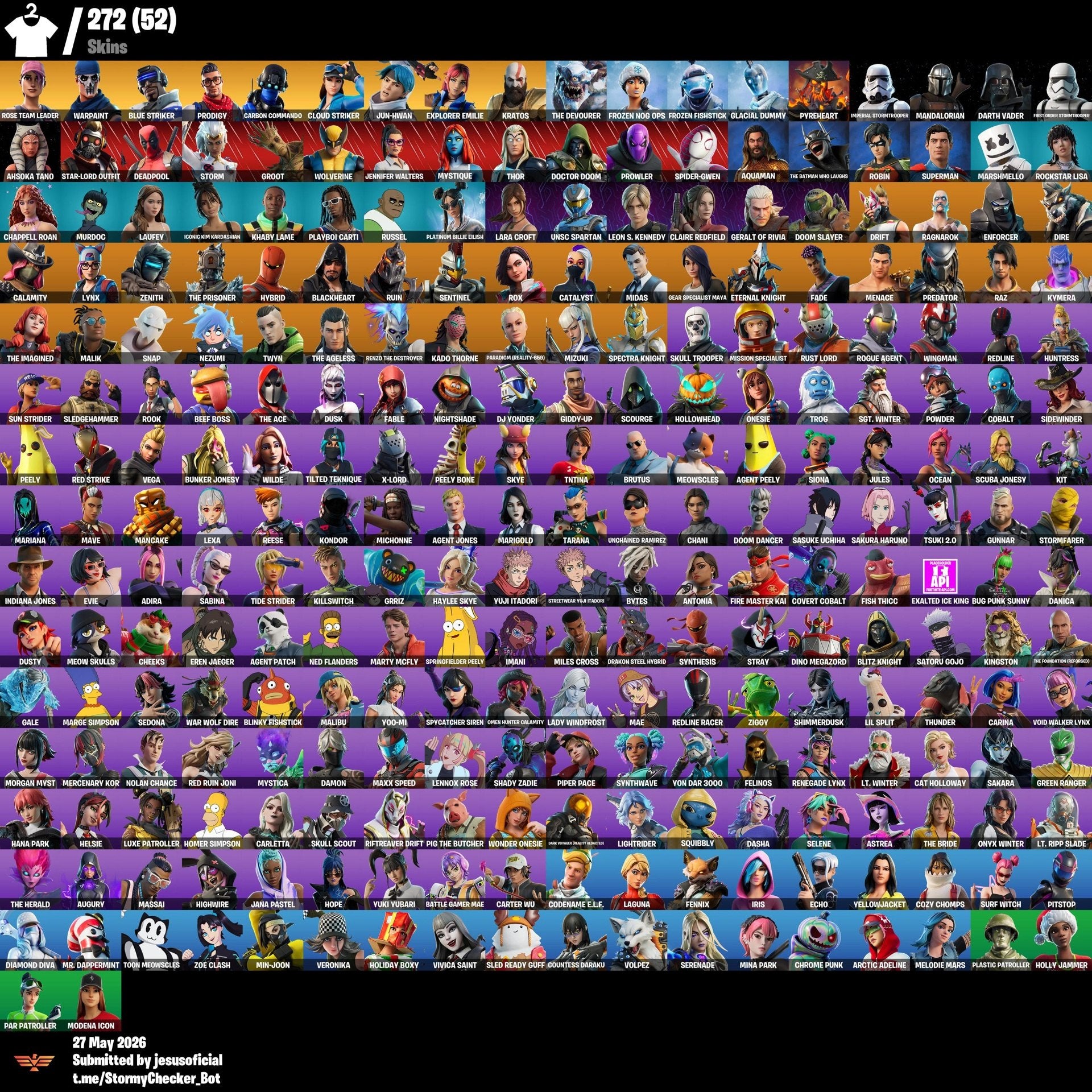 272 SKINS GOLD KRATOS + HACHA DE KRATOS + TOMA LA L + STW OG: