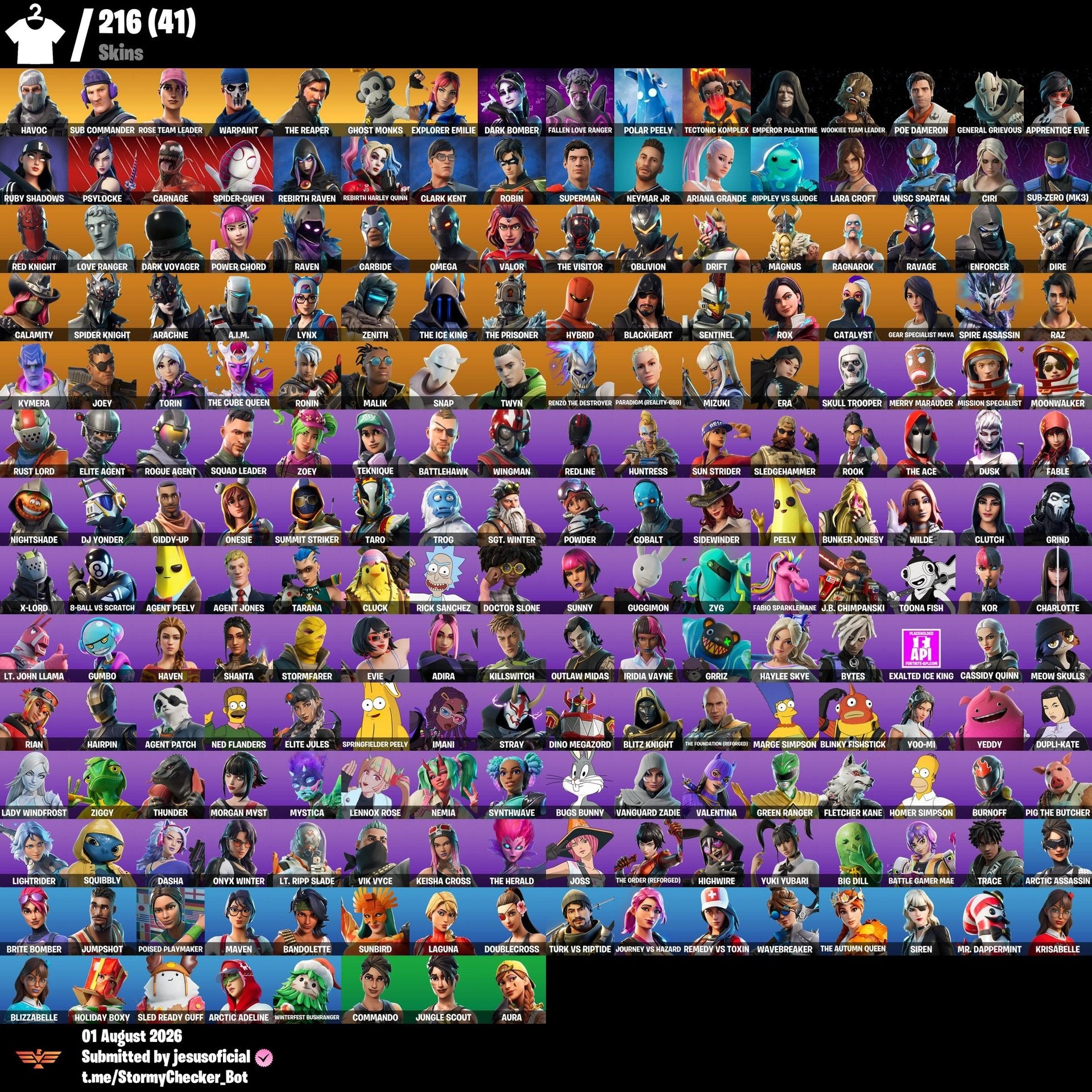 216 SKINS THE REAPER + TOMA LA L + STW OG