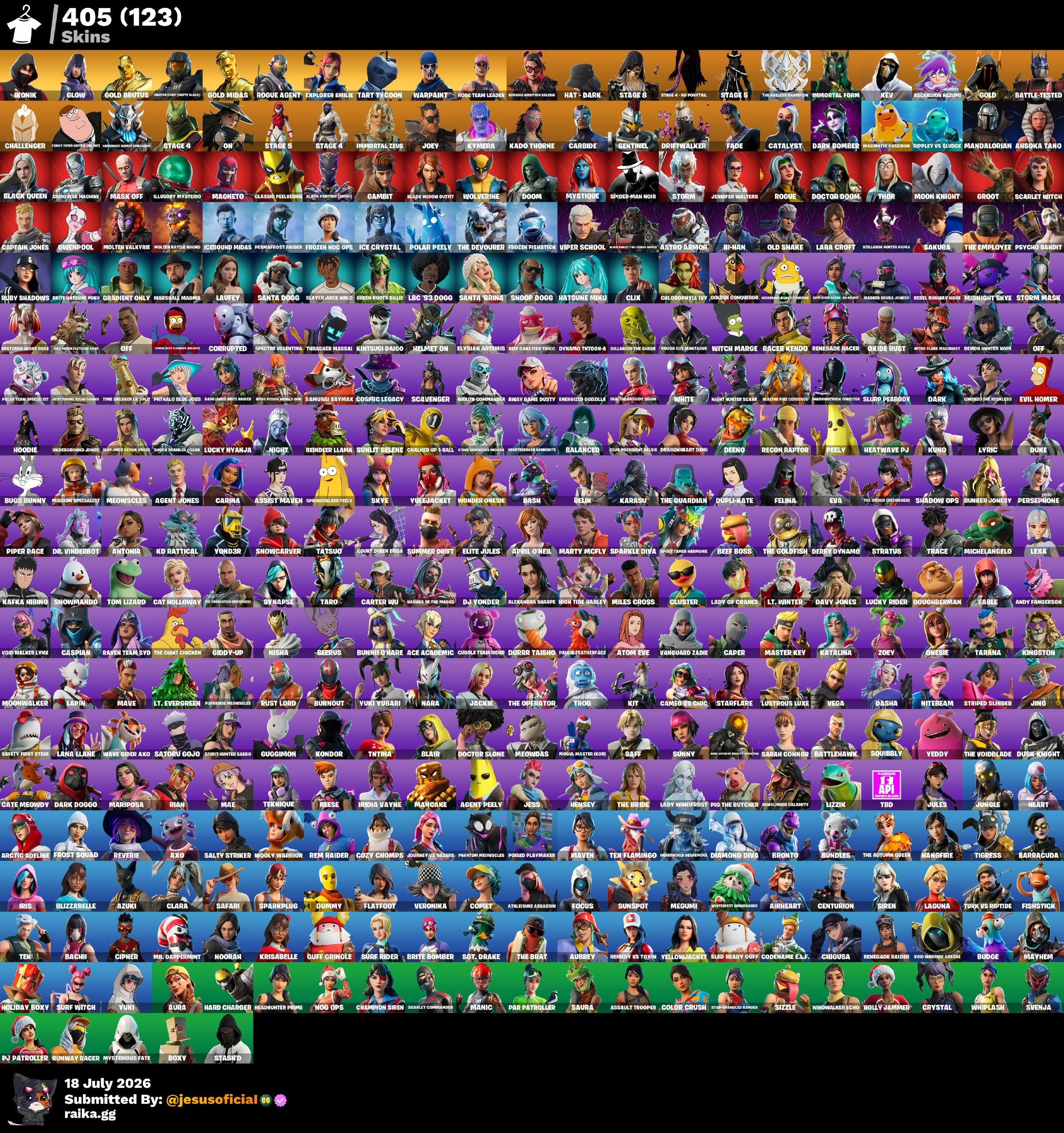 405 SKINS TOMA LA L + IKONIK + PICO MINTY + HACHA DE KRATOS + STW OG