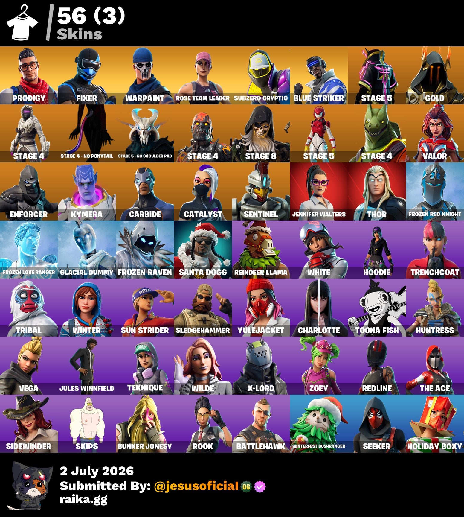 56 SKINS FIXER + JUSTICIA NARANJA + STW OG
