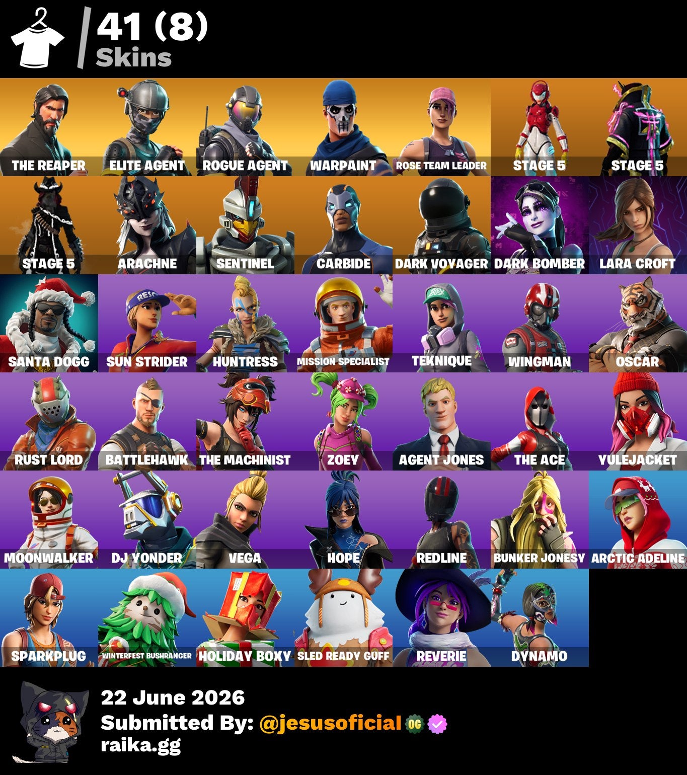 41 SKINS THE REAPER + TAKE THE L + FRESH + STW OG