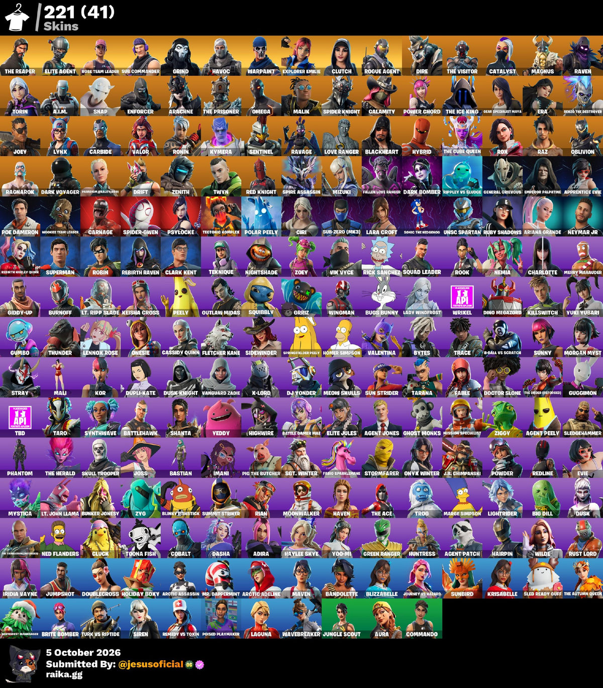 221 SKINS THE REAPER + TOMA LA L + STW OG