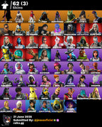 62 SKINS PASE MARVEL + JUSTICIA NARANJA