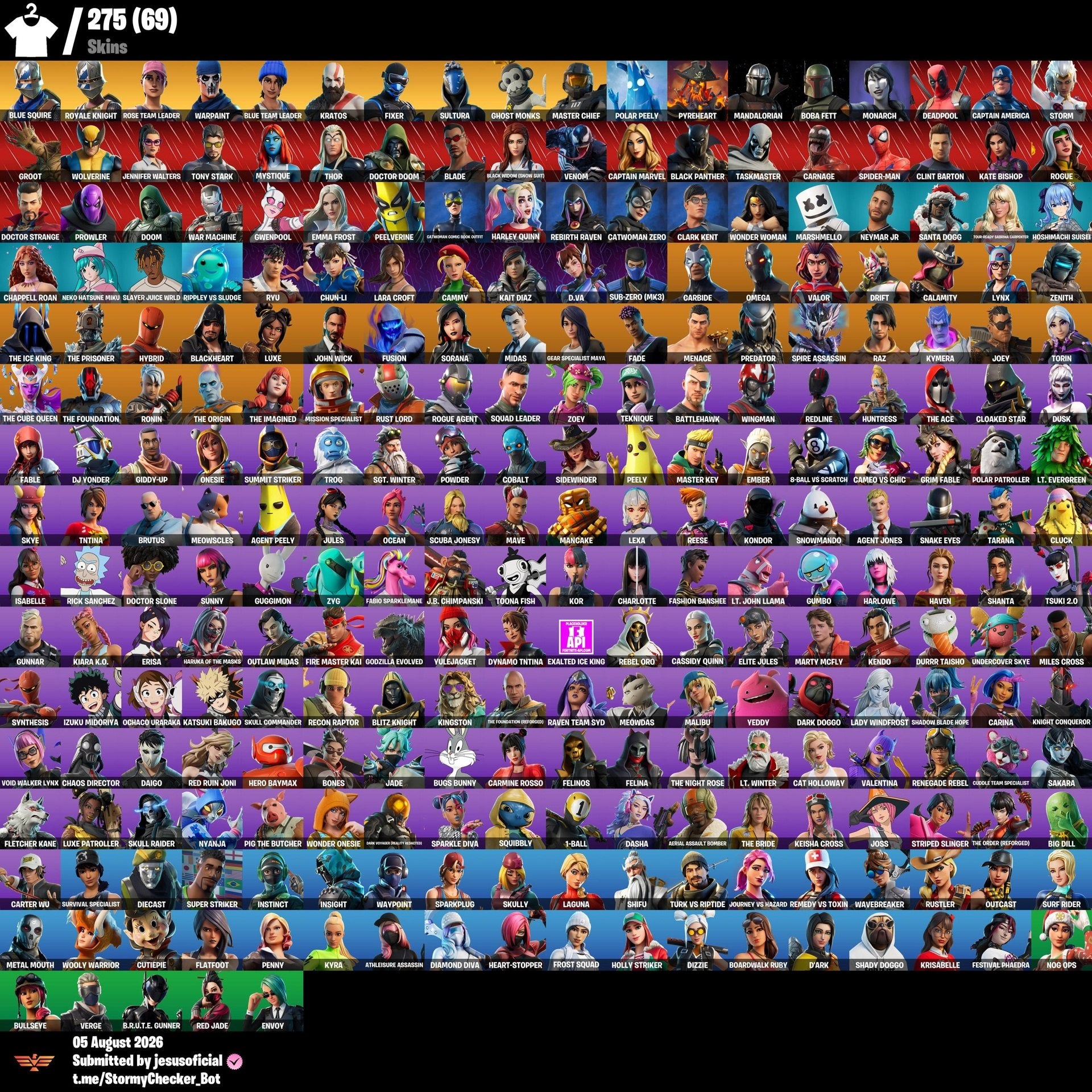 275 SKINS TAKE THE L + BLUE SQUIRES + ROYALE KNIGHT + LEVIATHAN AXE + STW OG
