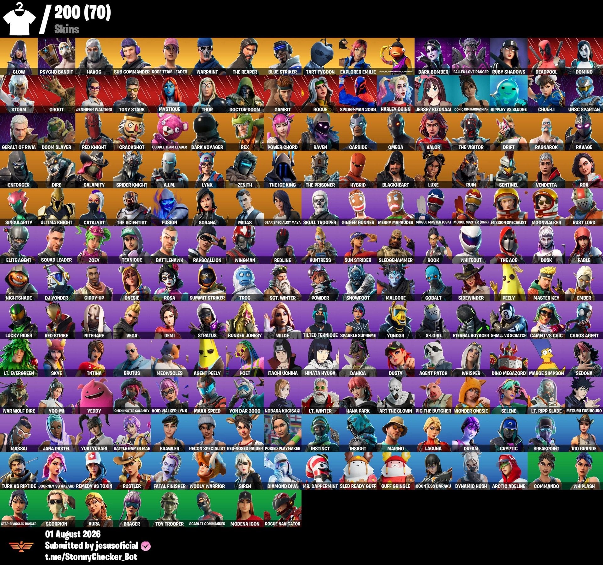 200 SKINS THE REAPER + PICO MINTY + TOMA LA L + STW OG