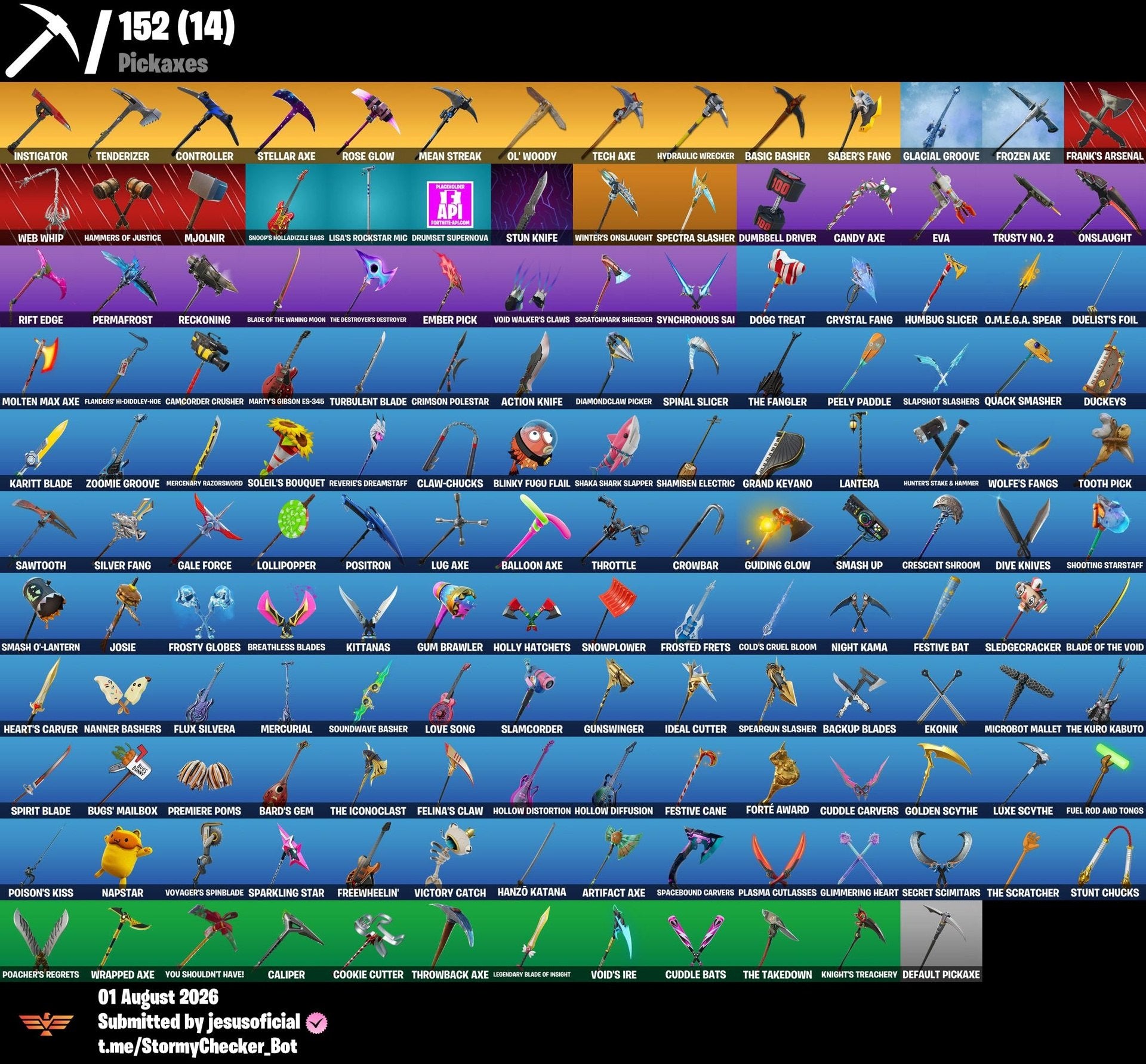 115 SKINS THE REAPER + JELTY + TOMA LA L + GALAXY + STW OG