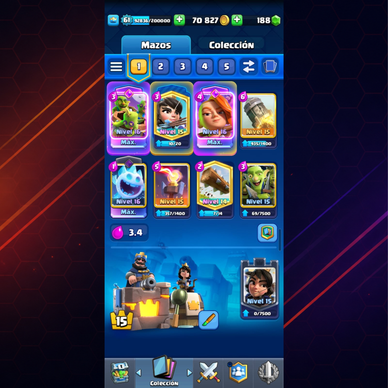 CUENTA CLASH ROYALE – 12,000 COPAS + PRIMER PASE ROYALE