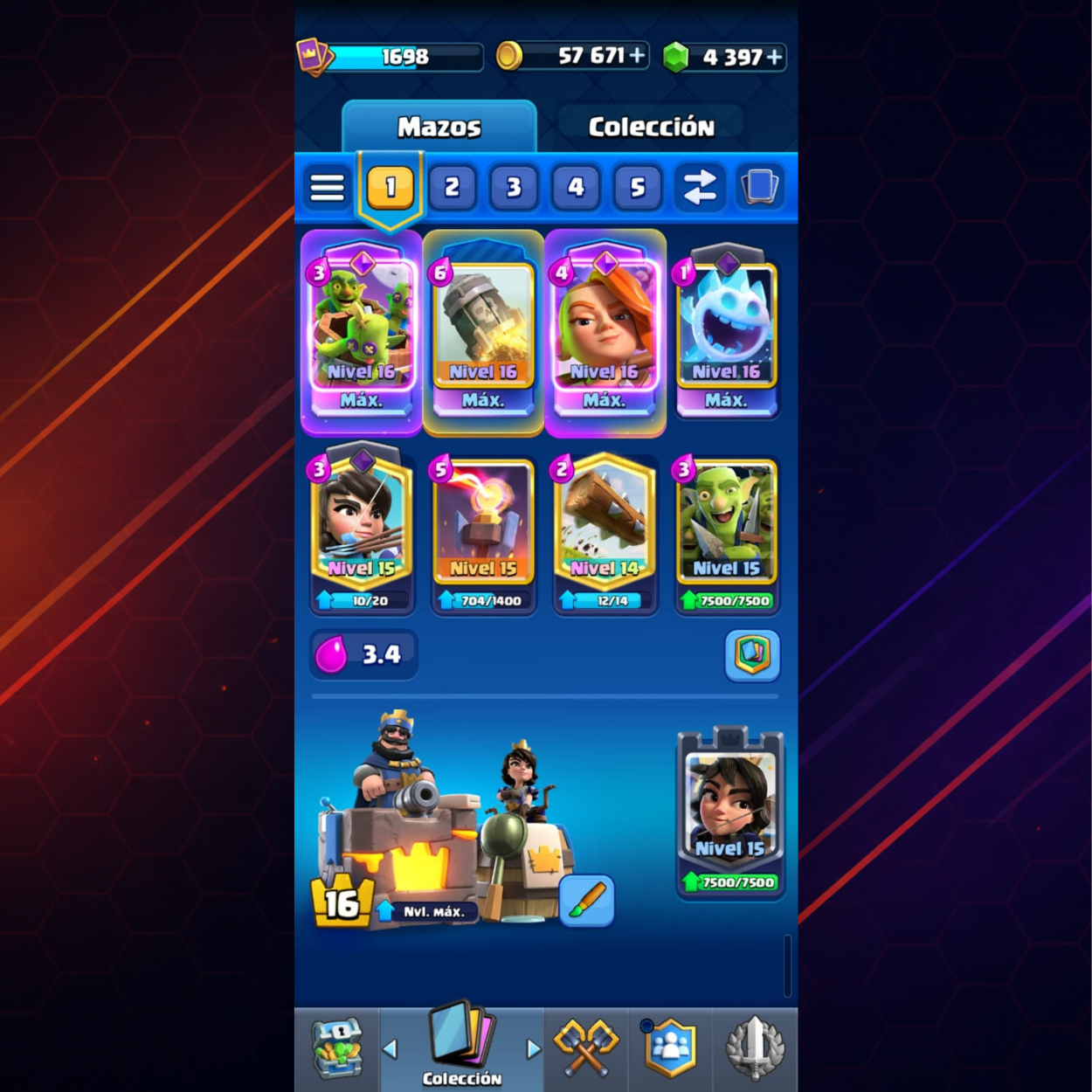 CUENTA CLASH ROYALE – 12,000 COPAS + PRIMER PASE ROYALE