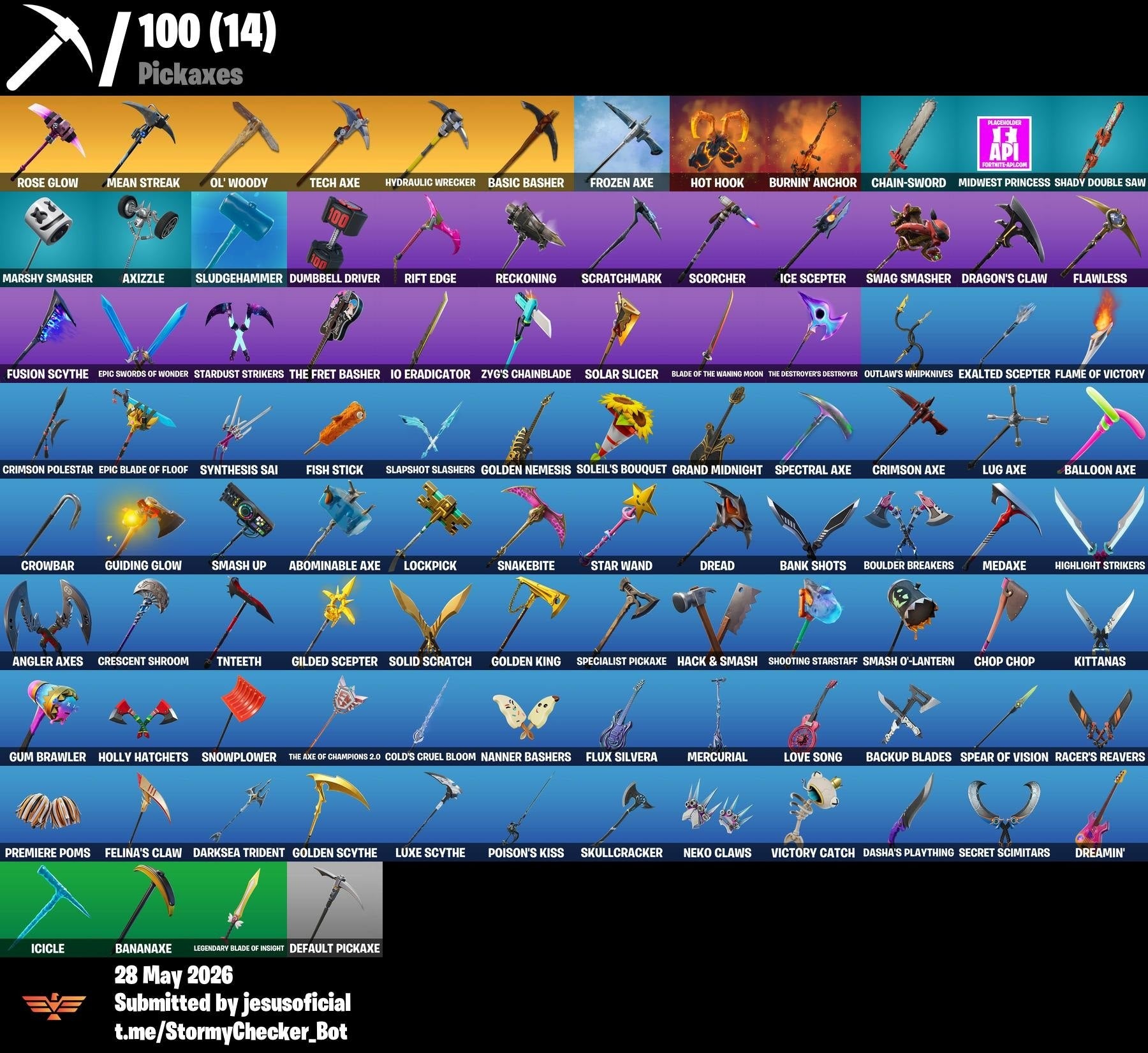 97 SKINS STW OG + DEADPOOL + BANANIN OG