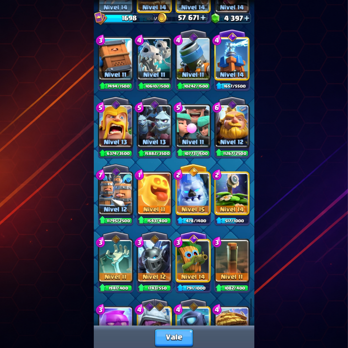CUENTA CLASH ROYALE – 12,000 COPAS + PRIMER PASE ROYALE