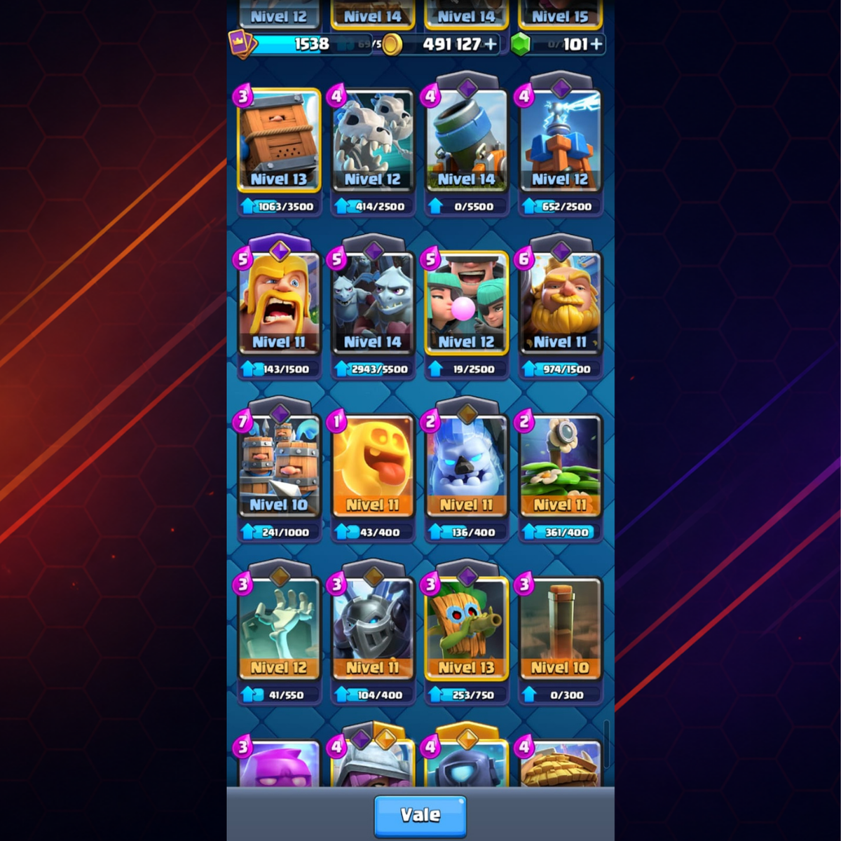 CUENTA CLASH ROYALE - 9,000 COPAS - NIVEL 15 DE TORRE DEL REY