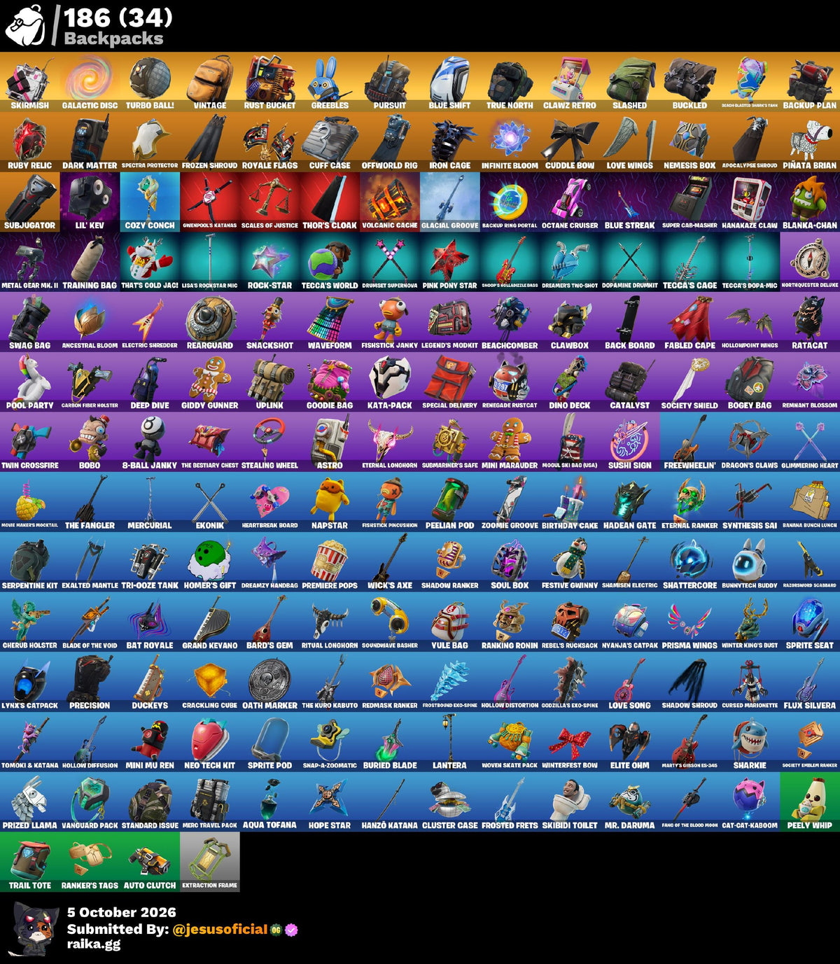 127 SKINS GALAXY + THE REAPER + TOMA LA L + JELTY + STW OG