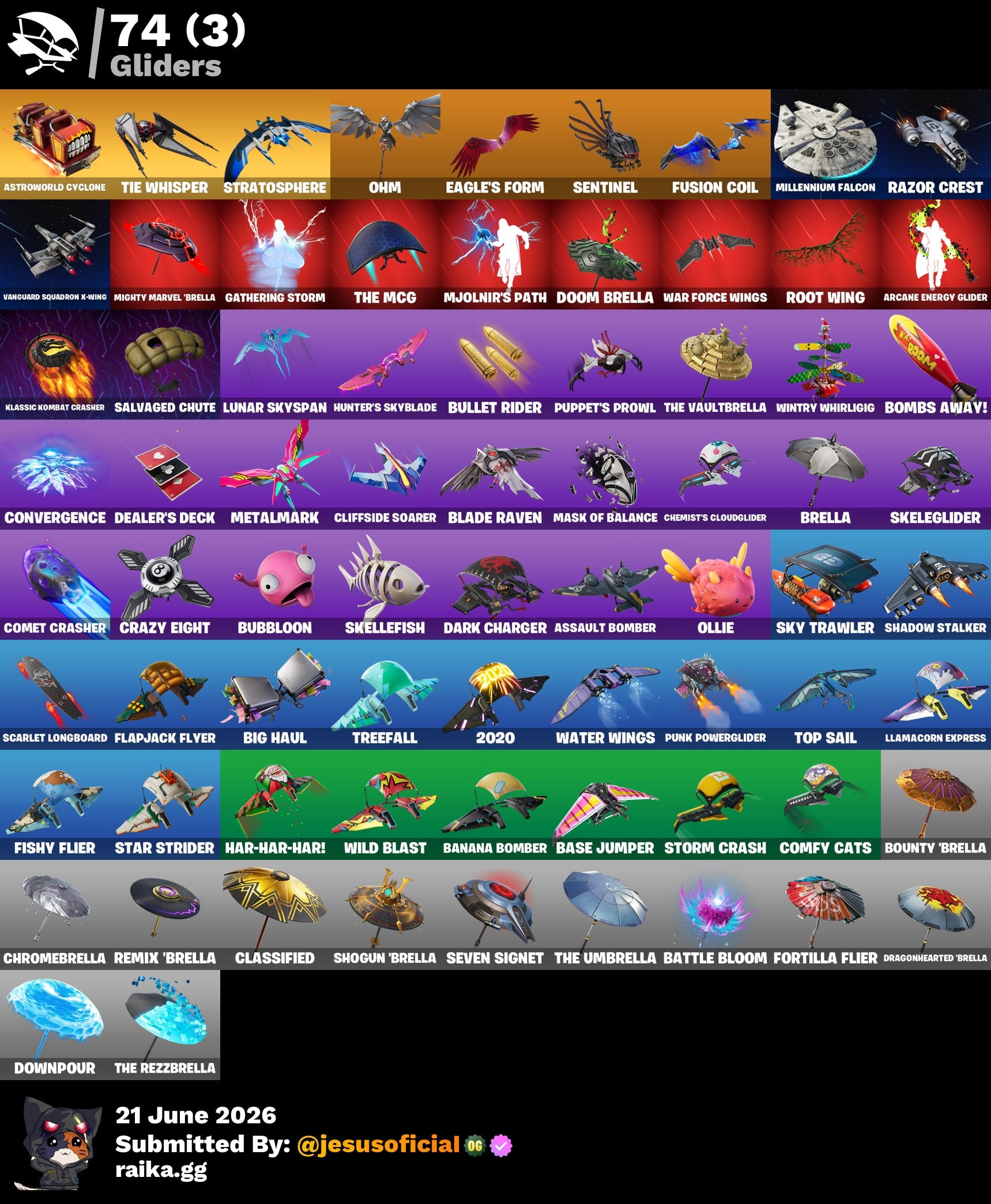 64 SKINS CLOUD STRIKER + GOLD MIDAS + RAGE