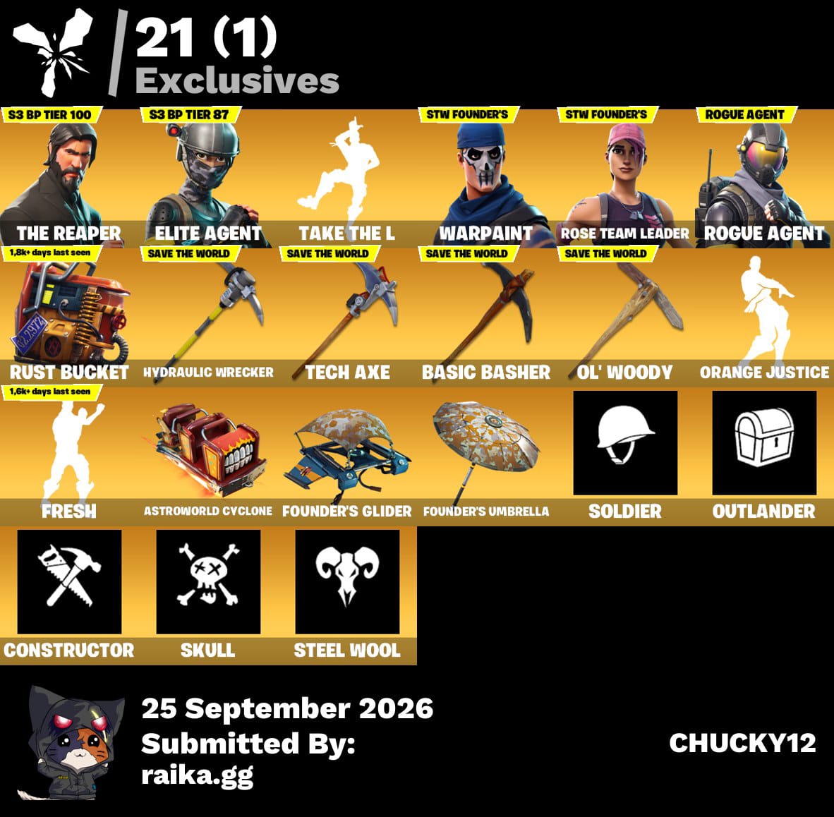 41 SKINS THE REAPER + FRESH + TOMA LA L + STW OG