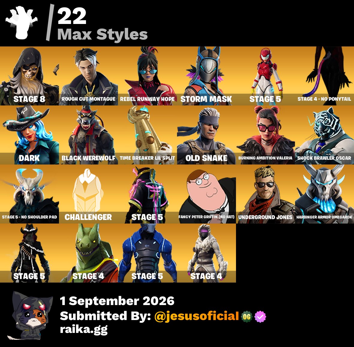 90 SKINS BLACK KNIGHT + TOMA LA L + STW OG