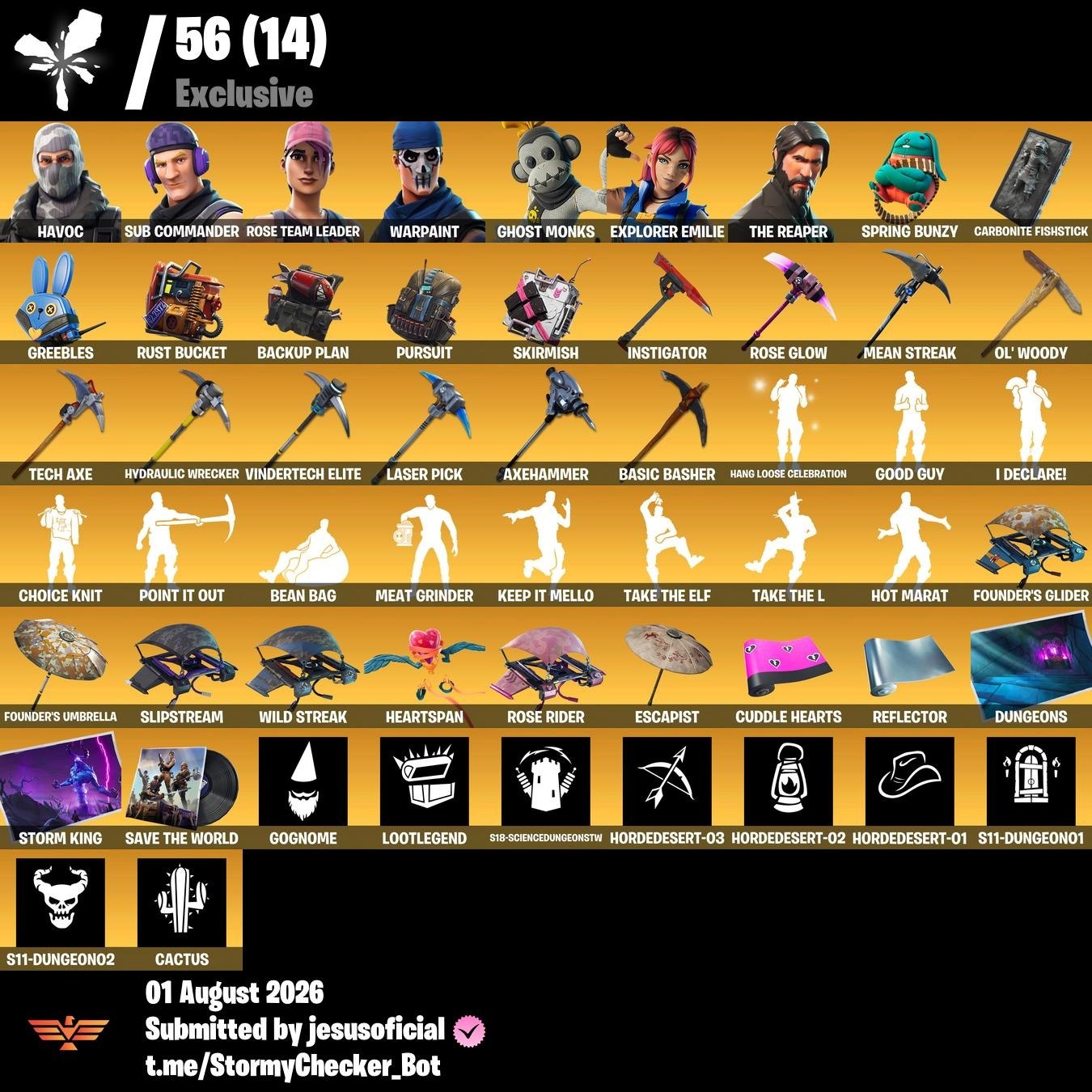 216 SKINS THE REAPER + TOMA LA L + STW OG