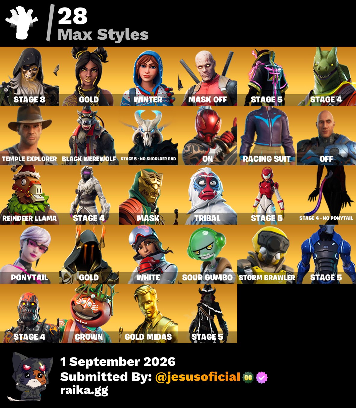 170 SKINS THE REAPER + TRAVIS SCOTT + TOMA LA L + STW OG