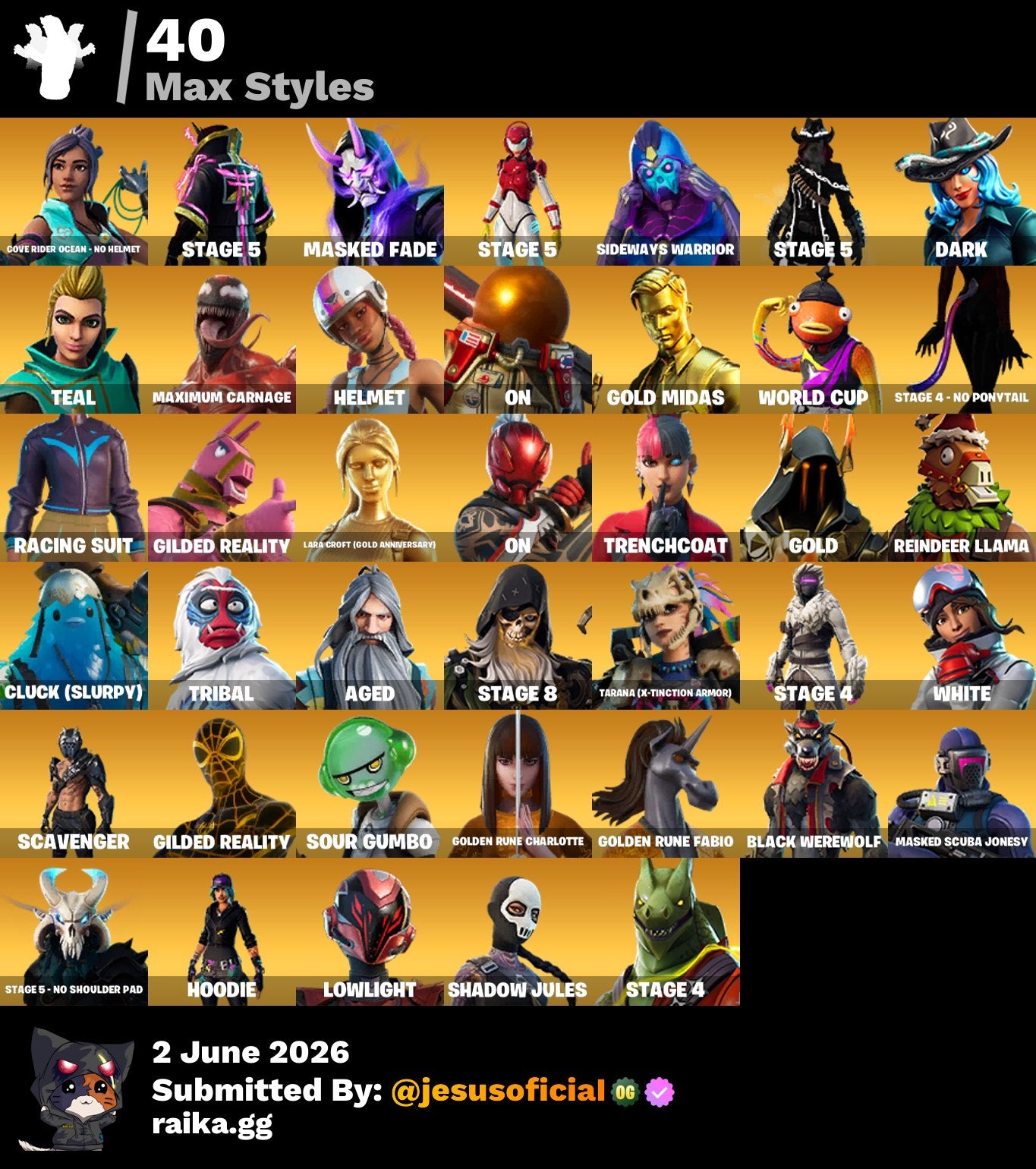 152 SKINS THE REAPER + GALAXY + TOMA LA L + JELTY