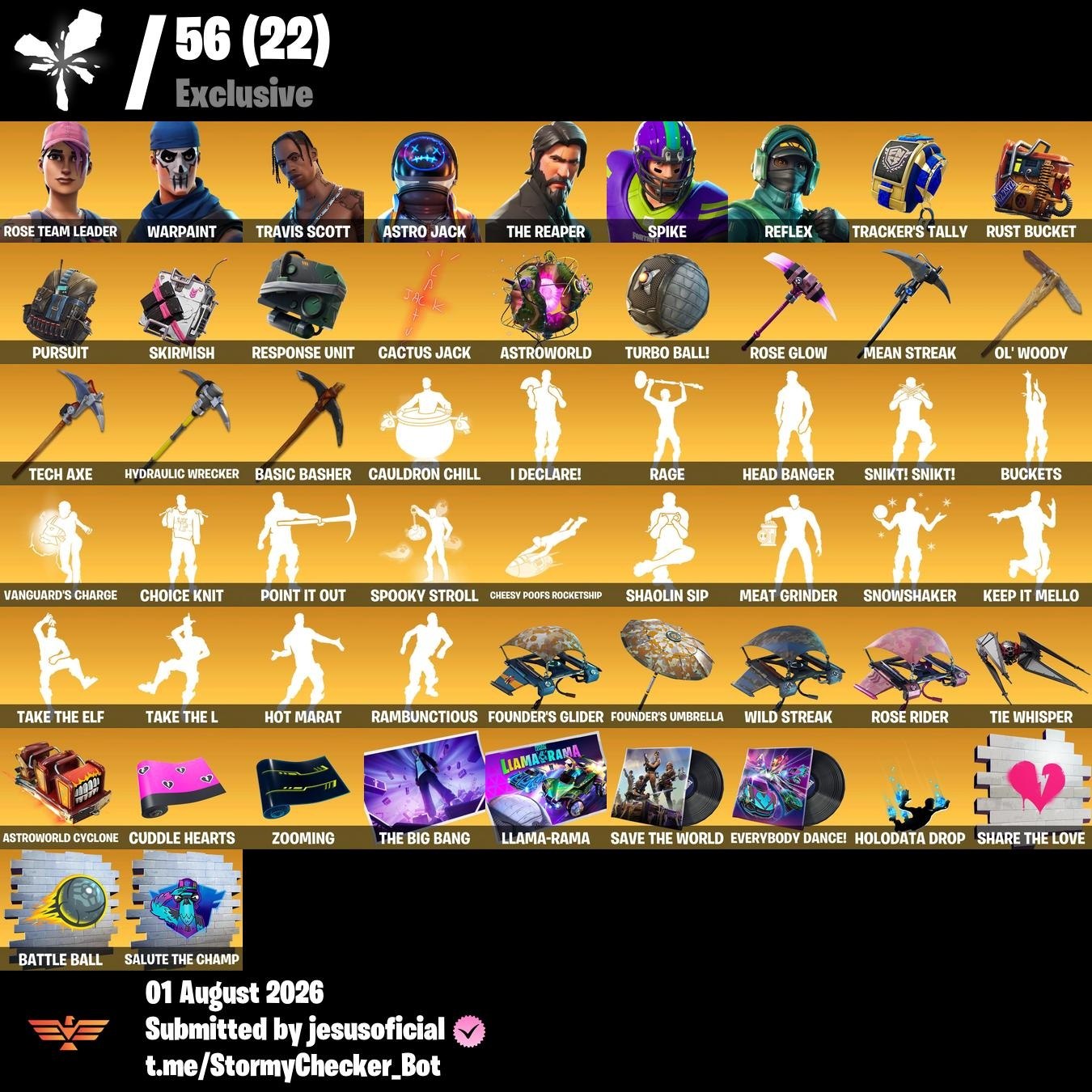 170 SKINS THE REAPER + TRAVIS SCOTT + TOMA LA L + STW OG