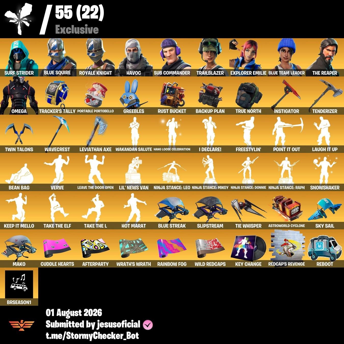 179 SKINS THE REAPER + TOMA LA L + RISA DE BURRO + HACHA DE KRATOS