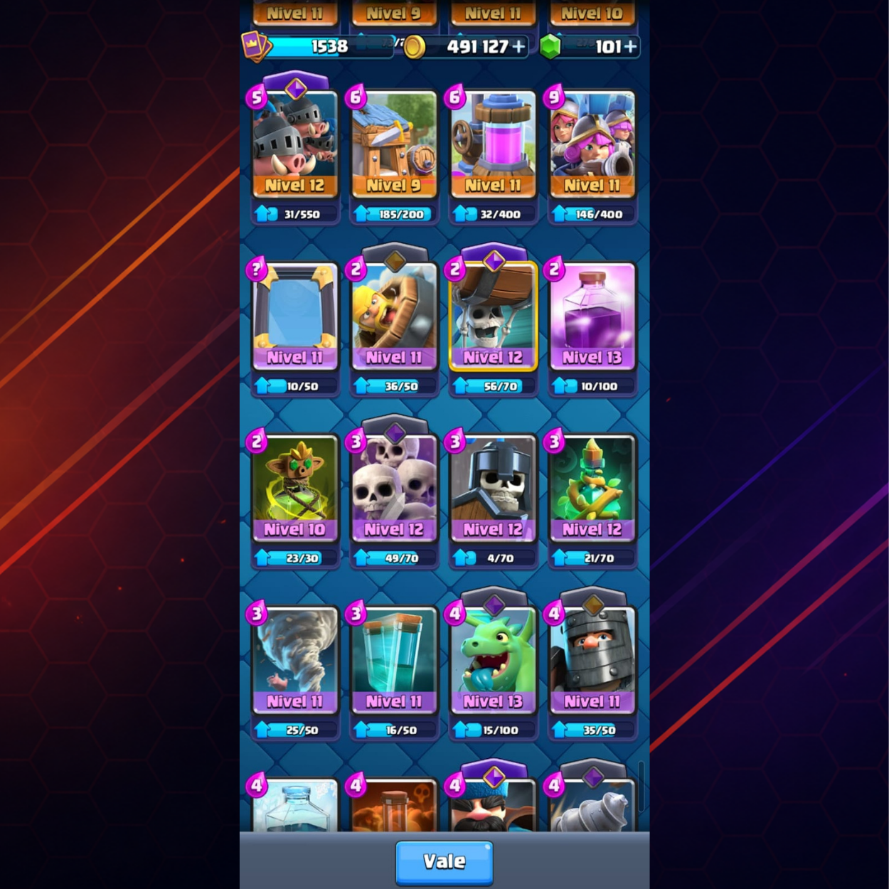 CUENTA CLASH ROYALE - 9,000 COPAS - NIVEL 15 DE TORRE DEL REY