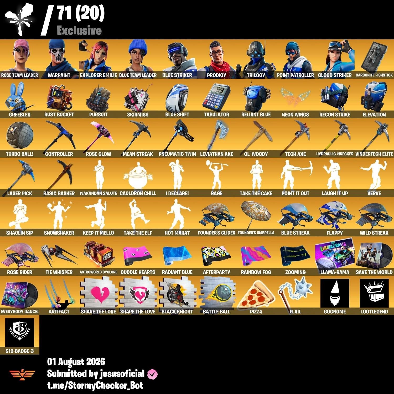 170 SKINS JELTY + RISA DE BURRO + HACHA DE KRATOS + STW OG