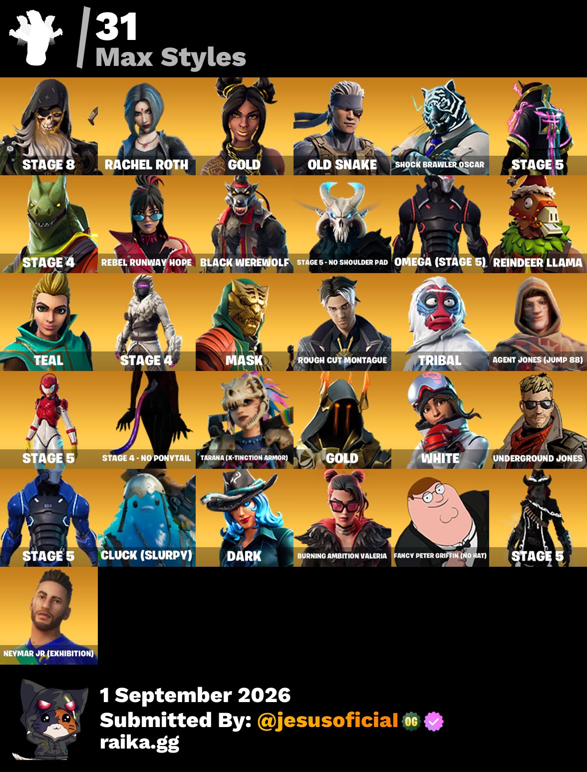 183 SKINS THE REAPER + TOMA LA L + RISA DE BURRO + HACHA DE KRATOS