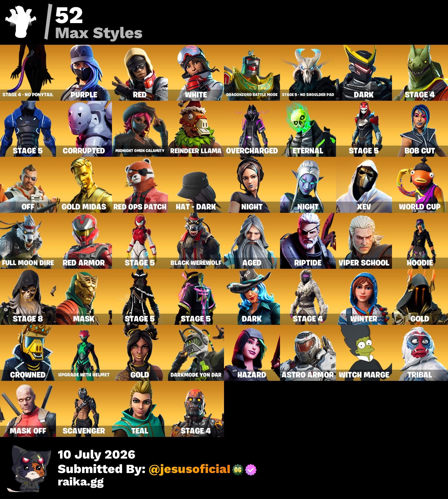 200 SKINS THE REAPER + PICO MINTY + TOMA LA L + STW OG