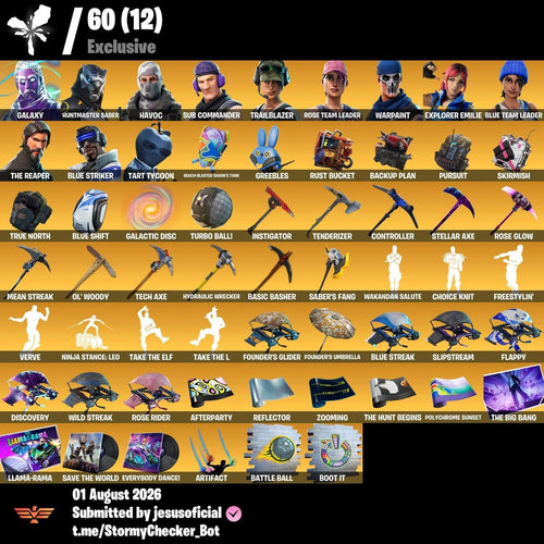 115 SKINS THE REAPER + JELTY + TOMA LA L + GALAXY + STW OG
