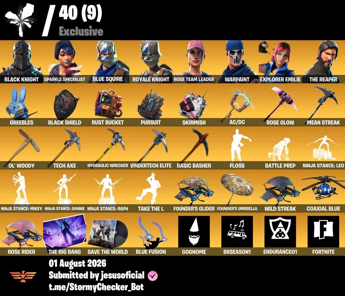 86 SKINS BLACK KNIGHT + TOMA LA L + STW OG