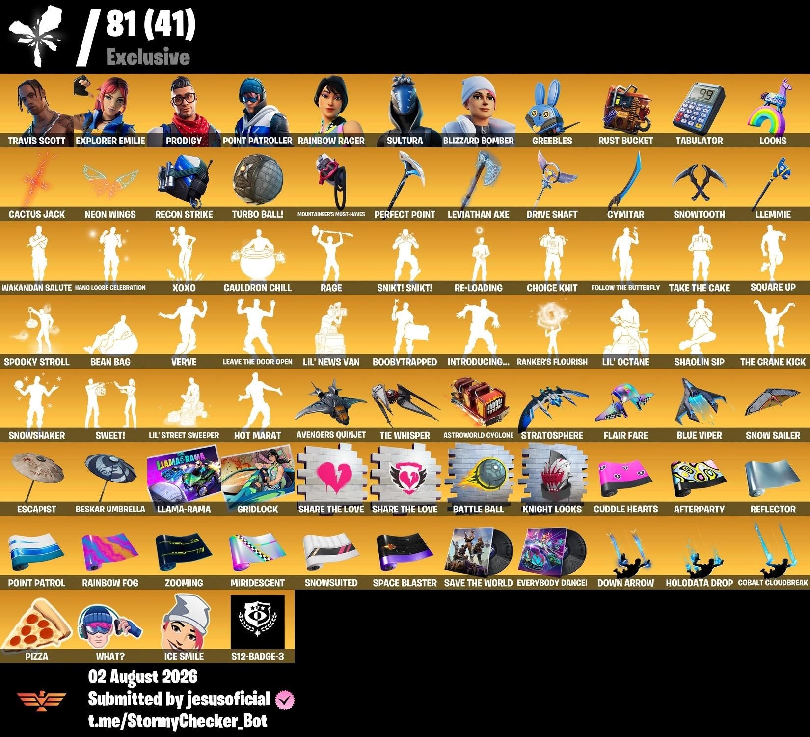 185 SKINS TRAVIS SCOTT + GOLD MIDAS + HACHA DE KRATOS