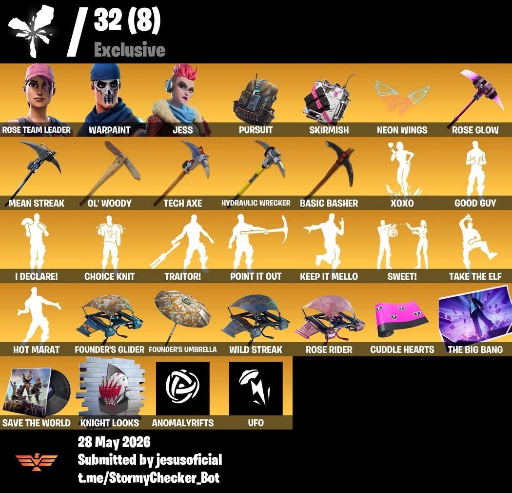 97 SKINS STW OG + DEADPOOL + BANANIN OG