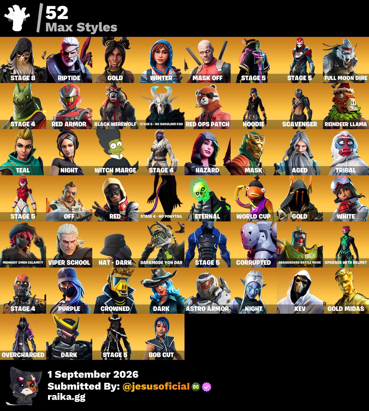 200 SKINS THE REAPER + PICO MINTY + TOMA LA L + STW OG