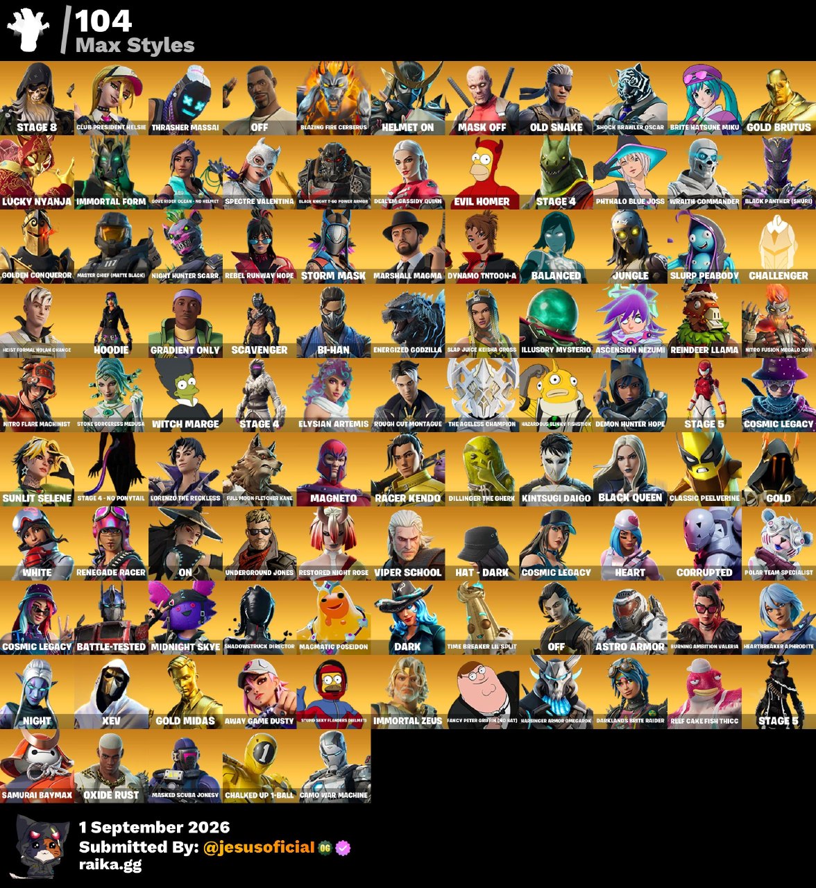 419 SKINS IKONIK + HACHA DE KRATOS + PICO MINTY + TOMA LA L + STW OG