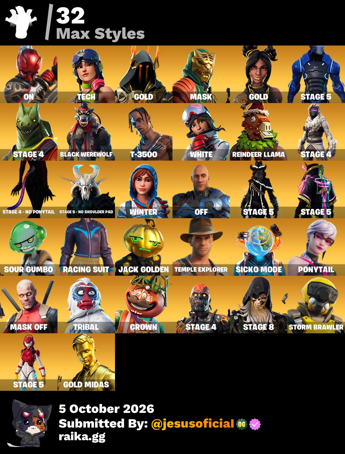 170 SKINS THE REAPER + TRAVIS SCOTT + TOMA LA L + STW OG