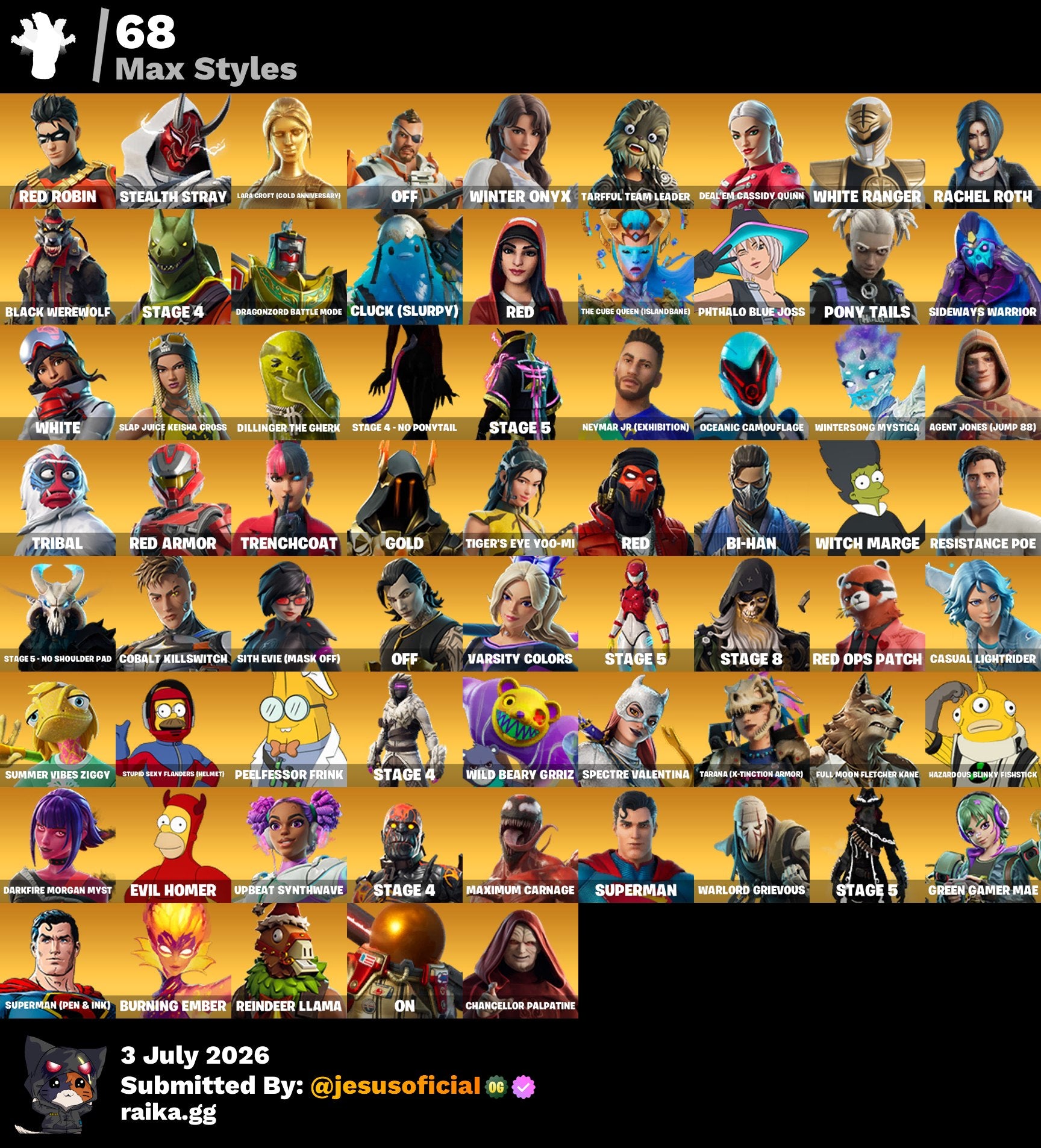 216 SKINS THE REAPER + TOMA LA L + STW OG