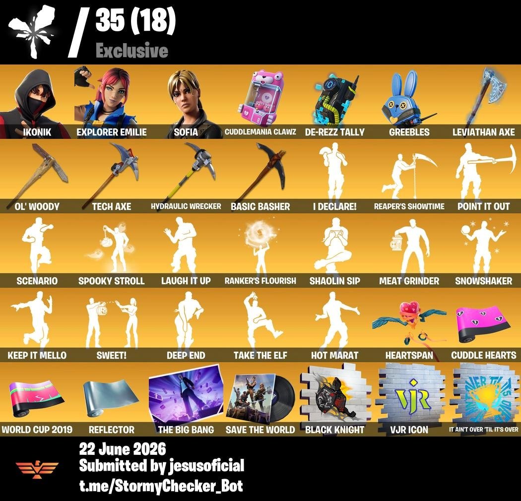 134 SKINS IKONIK + HACHA DE KRATOS + RISA DE BURRO