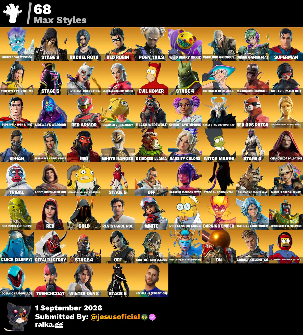 216 SKINS THE REAPER + TOMA LA L + STW OG
