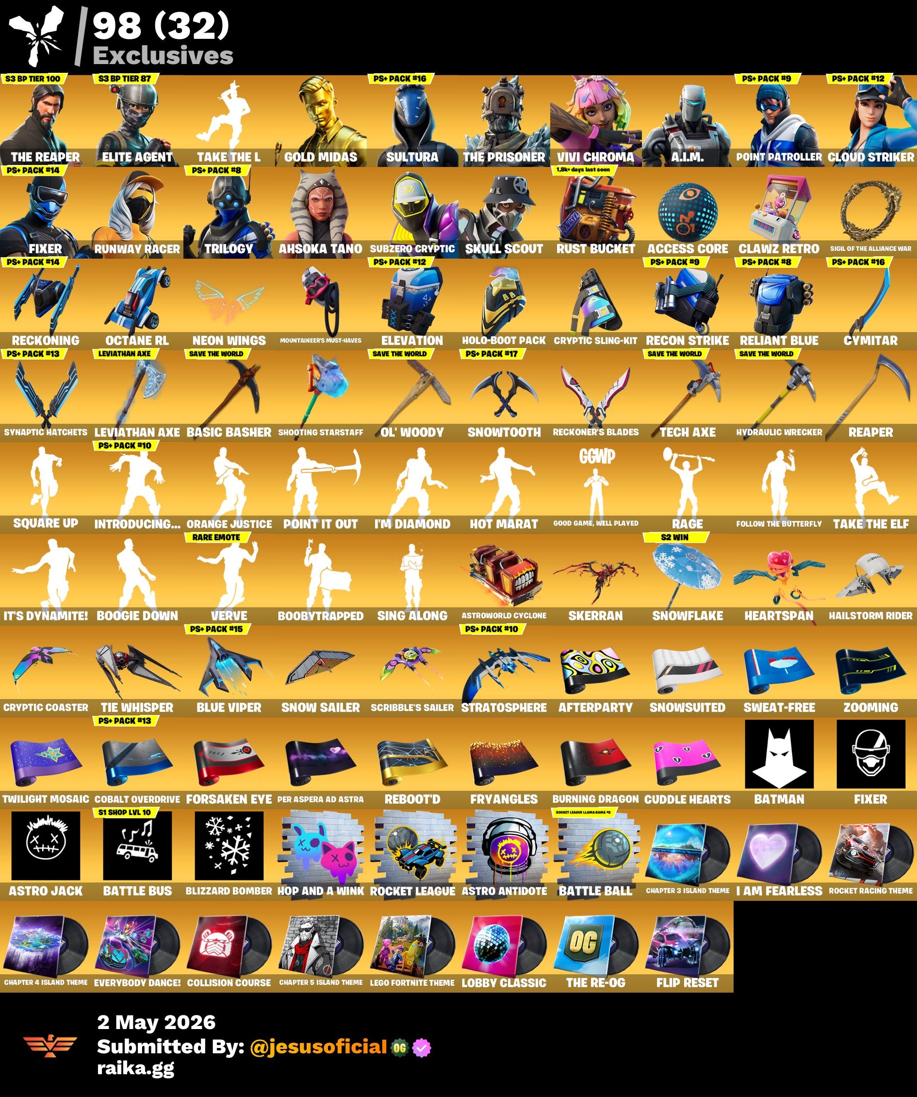 209 SKINS SEÑOR MUERTE + TOMA LA L + HACHA DE KRATOS