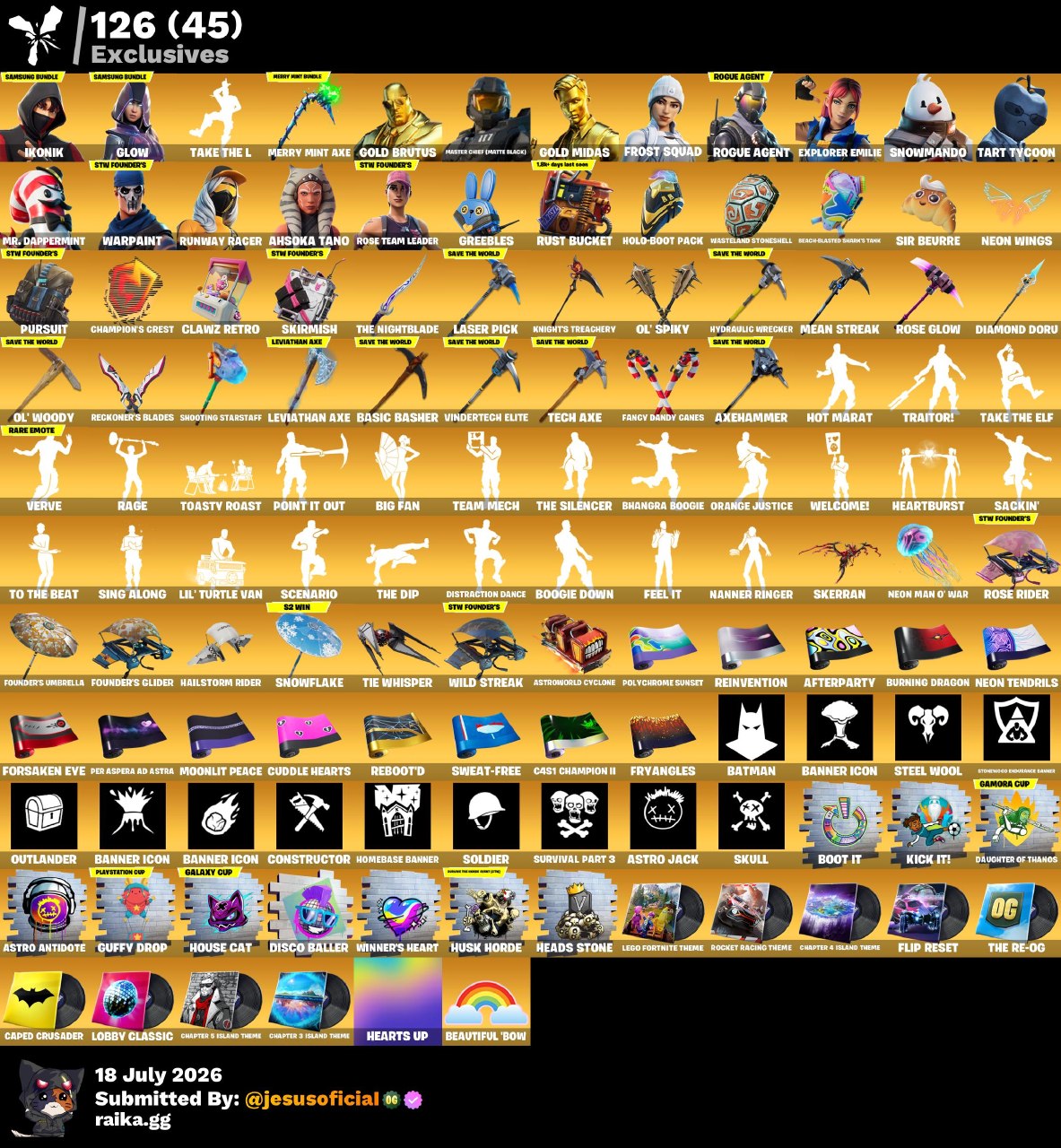 405 SKINS TOMA LA L + IKONIK + PICO MINTY + HACHA DE KRATOS + STW OG