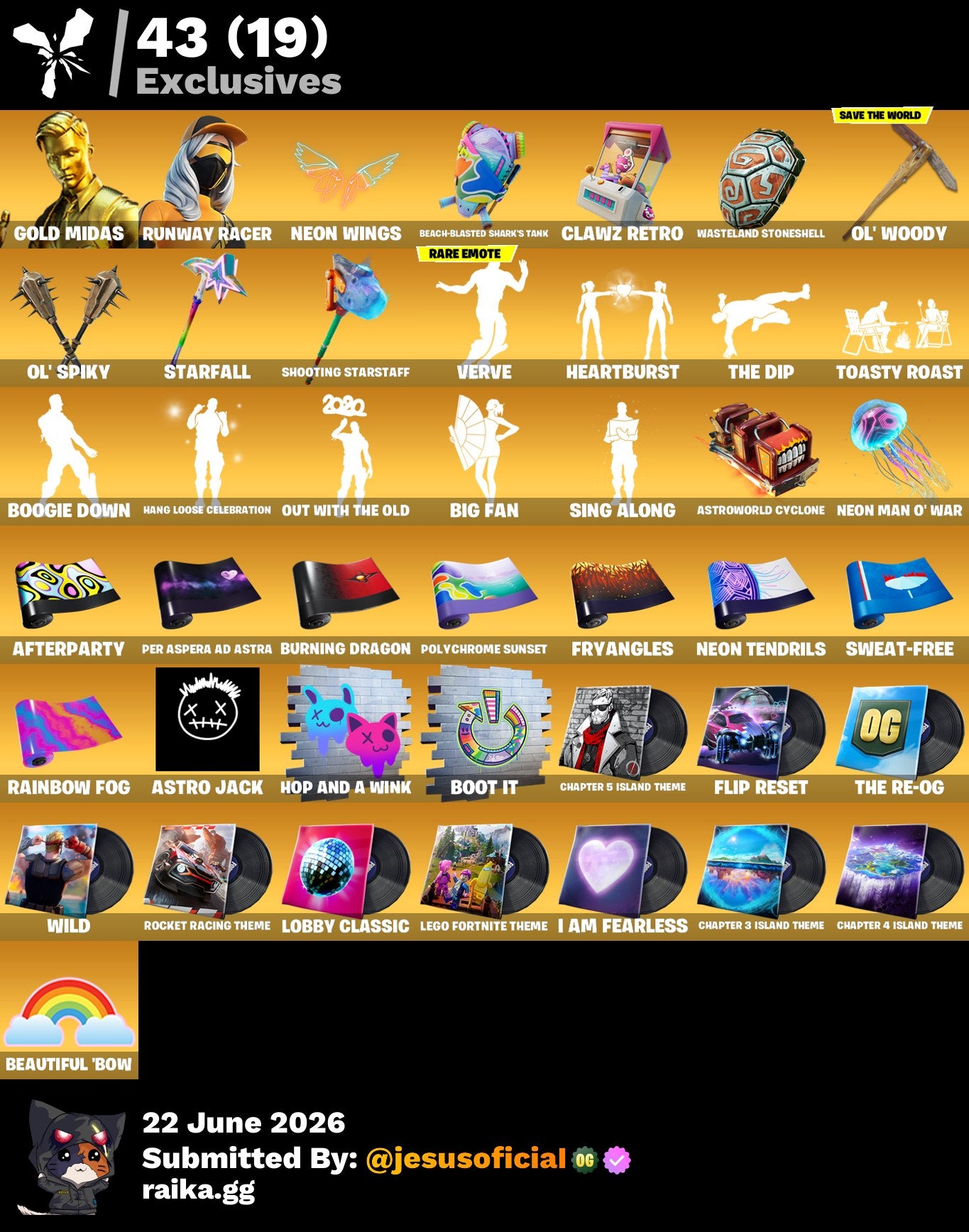 165 SKINS GOLD MIDAS + GOLD LARA CROFT + PASE MARVEL OG