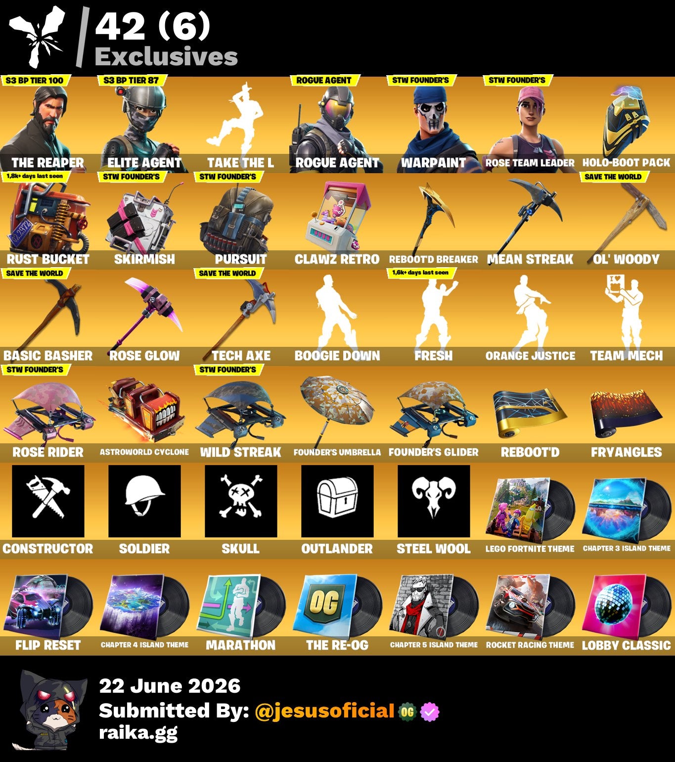 41 SKINS THE REAPER + TAKE THE L + FRESH + STW OG