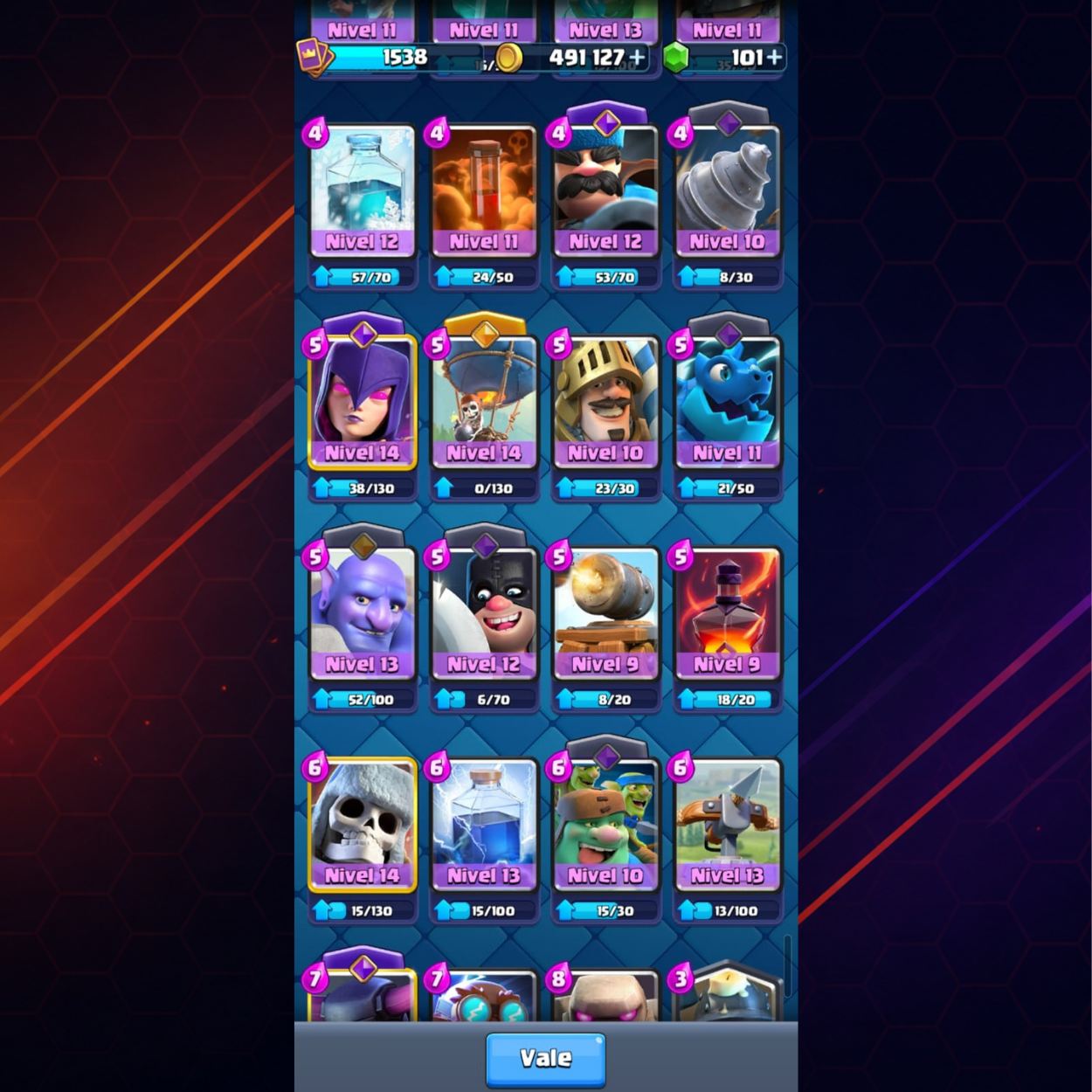 CUENTA CLASH ROYALE - 9,000 COPAS - NIVEL 15 DE TORRE DEL REY