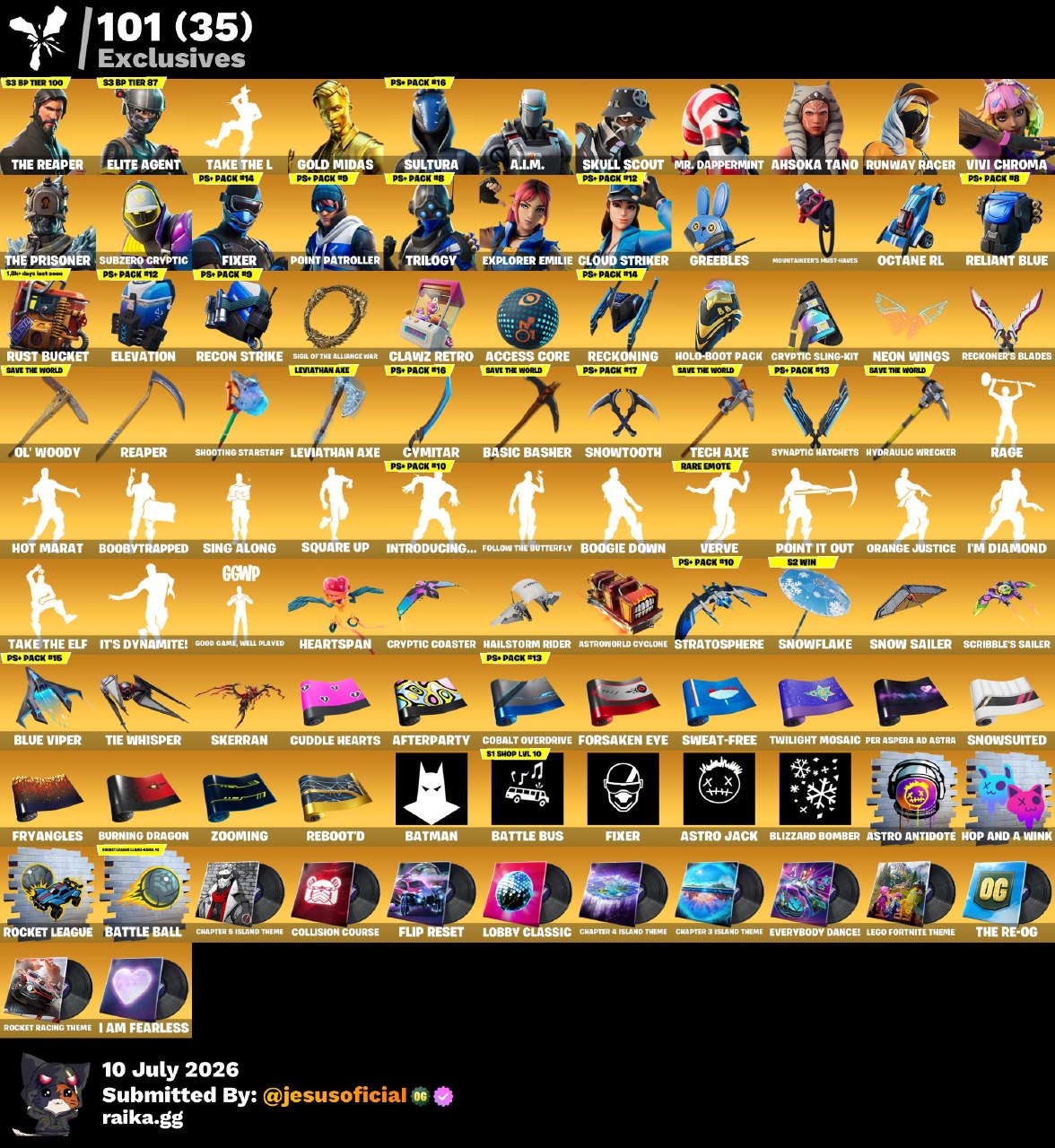 211 SKINS THE REAPER + TOMA LA L + HACHA DE KRATOS