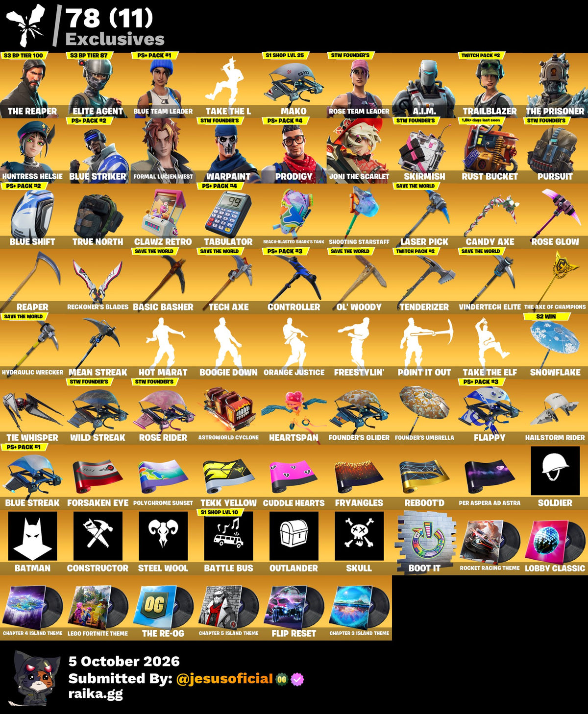 314 SKINS THE REAPER + TOMA LA L + JELTY + STW OG