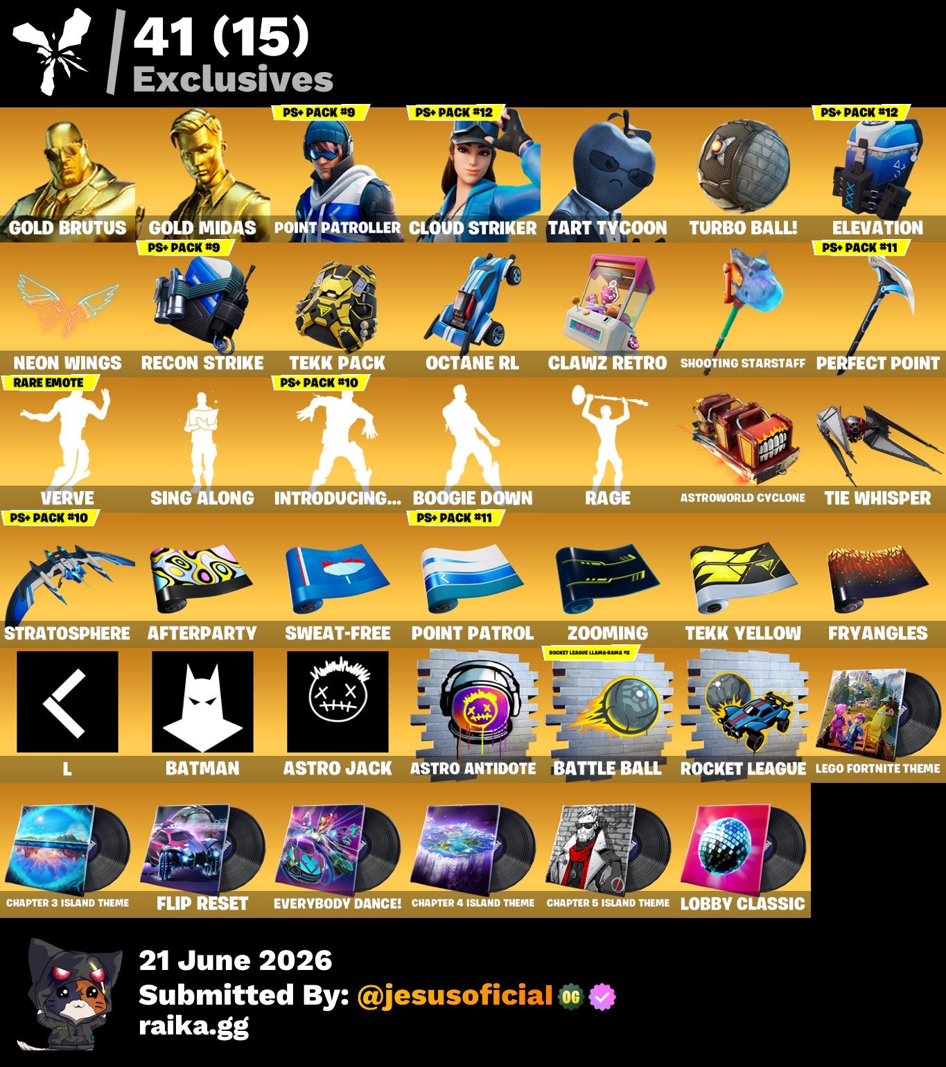 64 SKINS CLOUD STRIKER + GOLD MIDAS + RAGE