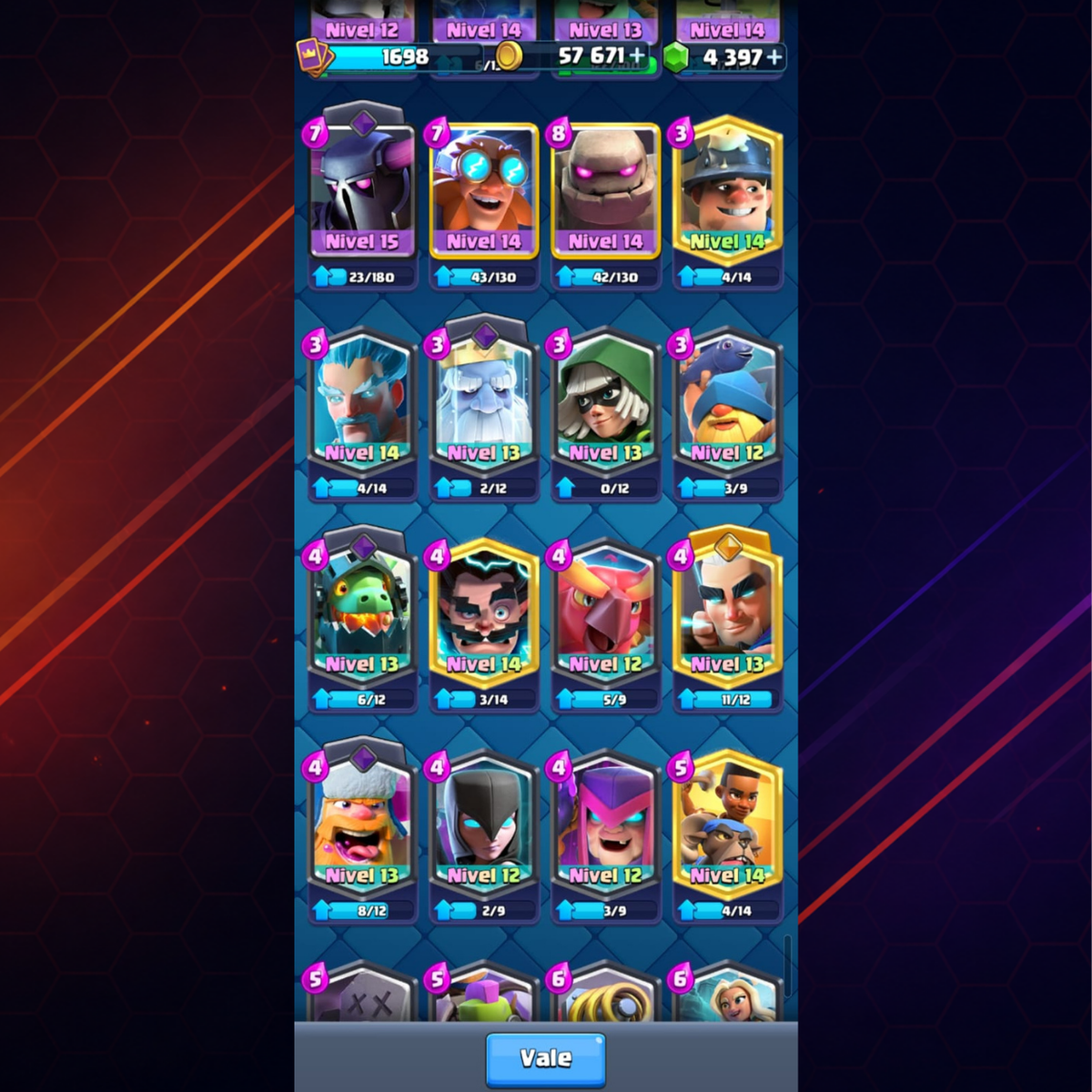 CUENTA CLASH ROYALE – 12,000 COPAS + PRIMER PASE ROYALE
