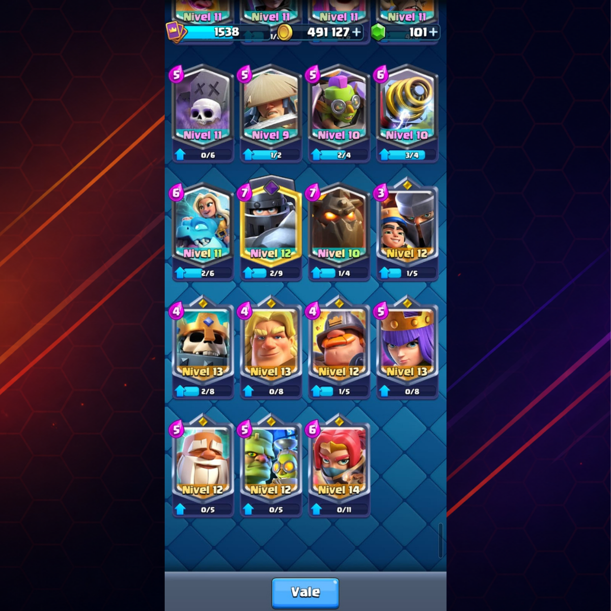CUENTA CLASH ROYALE - 9,000 COPAS - NIVEL 15 DE TORRE DEL REY